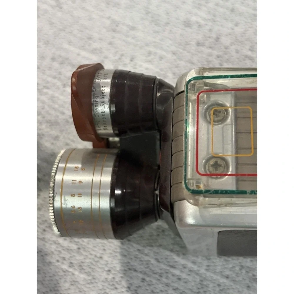 Kodak Movie‎ Camera Brownie Turret f/1.9 8mm Silver Brown Vintage 1950s Prop